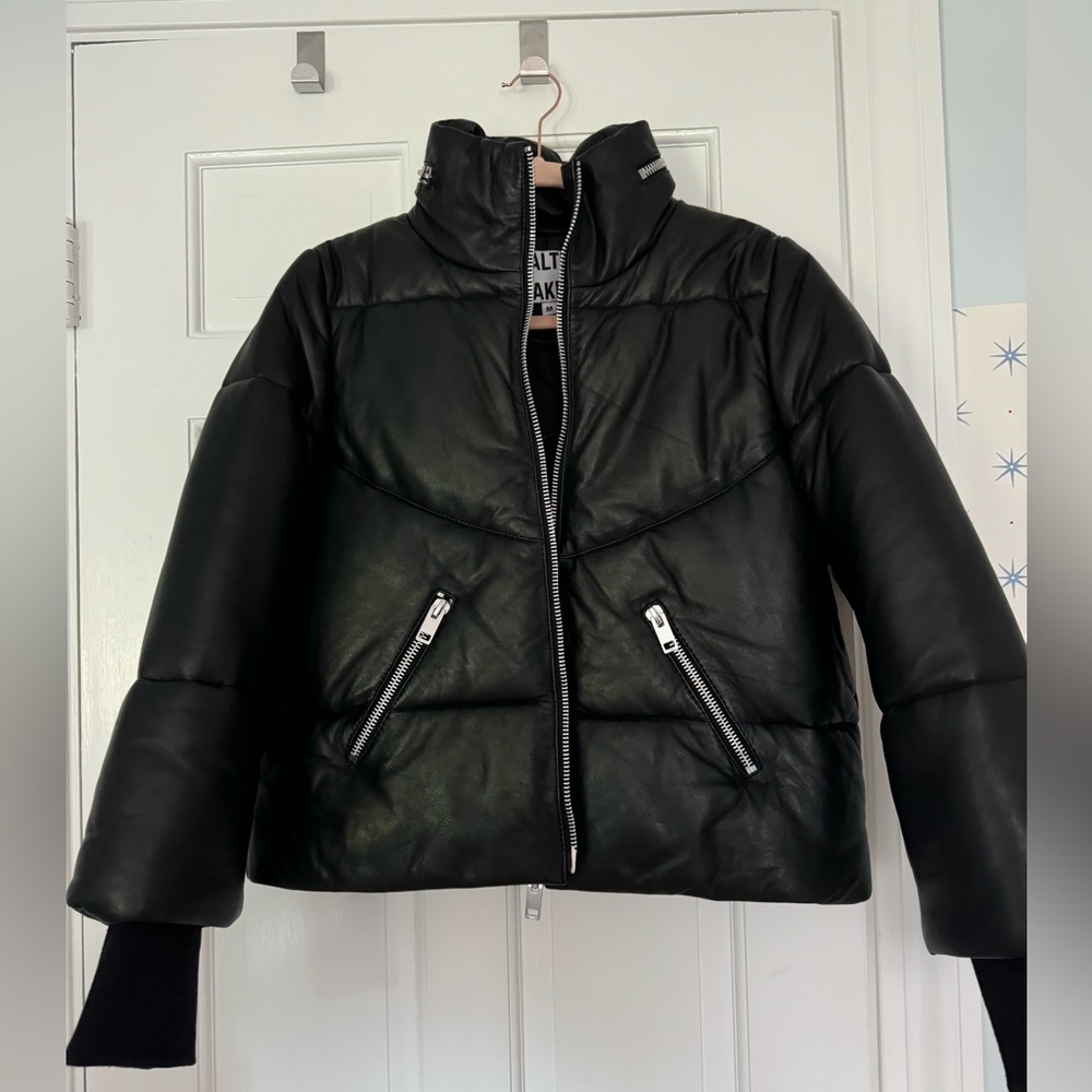 Walter Baker Leather Puffer Coat Jacket